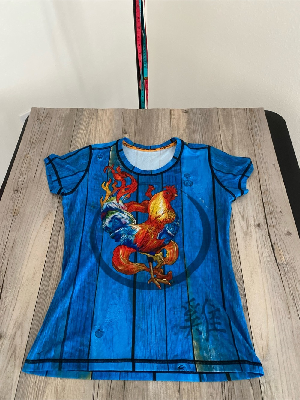 INKnBURN Women’s Tech Activewear Shirt Fire Rooster Made In USA Medium
